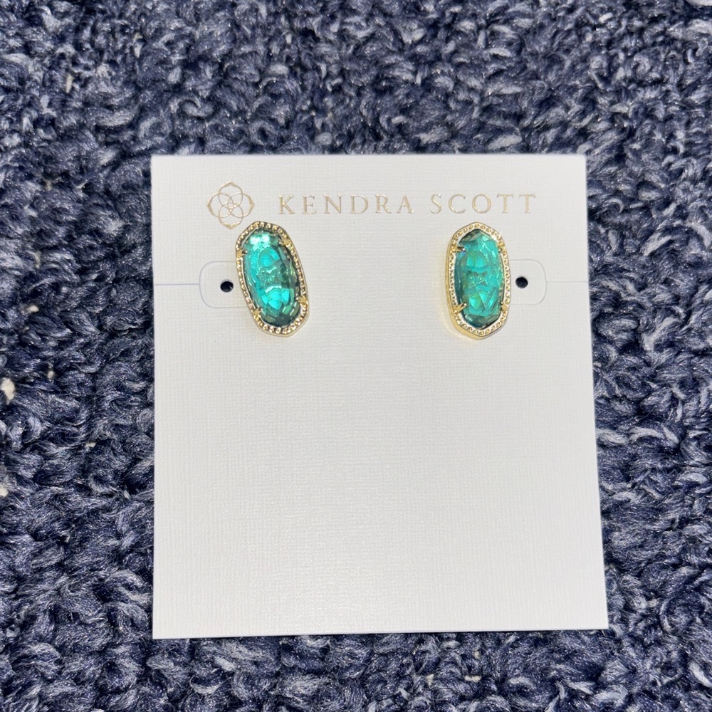 Kendra Scott Teal and Gold Earrings